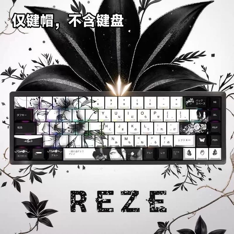 Keycap Wotting song ngữ LEA Chainsaw Man cherry PBT siêu đẹp cho bàn phím