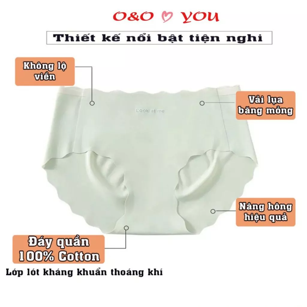 (HOẢ TỐC_CHE TÊN) Quần Lót Nữ Đúc Su nhiều màu big size cao cấp lụa băng không viền kháng khuẩn O&O