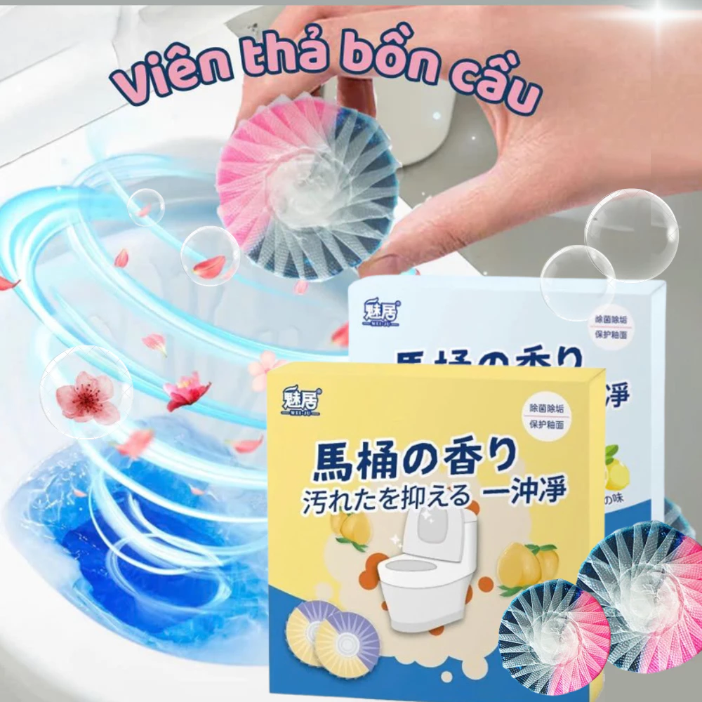 Viên Thả Bồn Cầu Làm Sạch Mảng Bám, Viên Khử Mùi Hôi Diệt Sạch Vi Khuẩn Sử Dụng 20 Lần Xả Trên 1 Viên