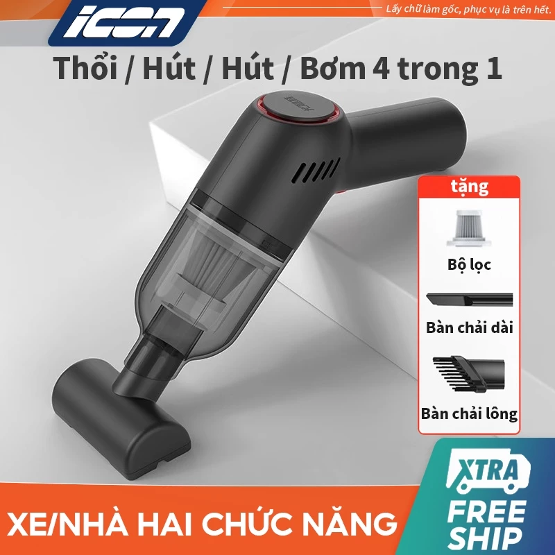 Máy Hút Bụi Cầm Tay Mini Không Dây ICON - Lực Hút 50.000Pa, Hút Bụi Ô Tô, Giường Nệm Hiệu Quả