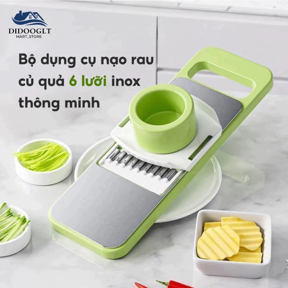 Bộ Nạo Rau Củ Quả DIDOOGLT 5 Lưỡi Dao Inox 304 Không Gỉ - Dụng Cụ Bào Rau Củ Đa Năng Tiện Dụng