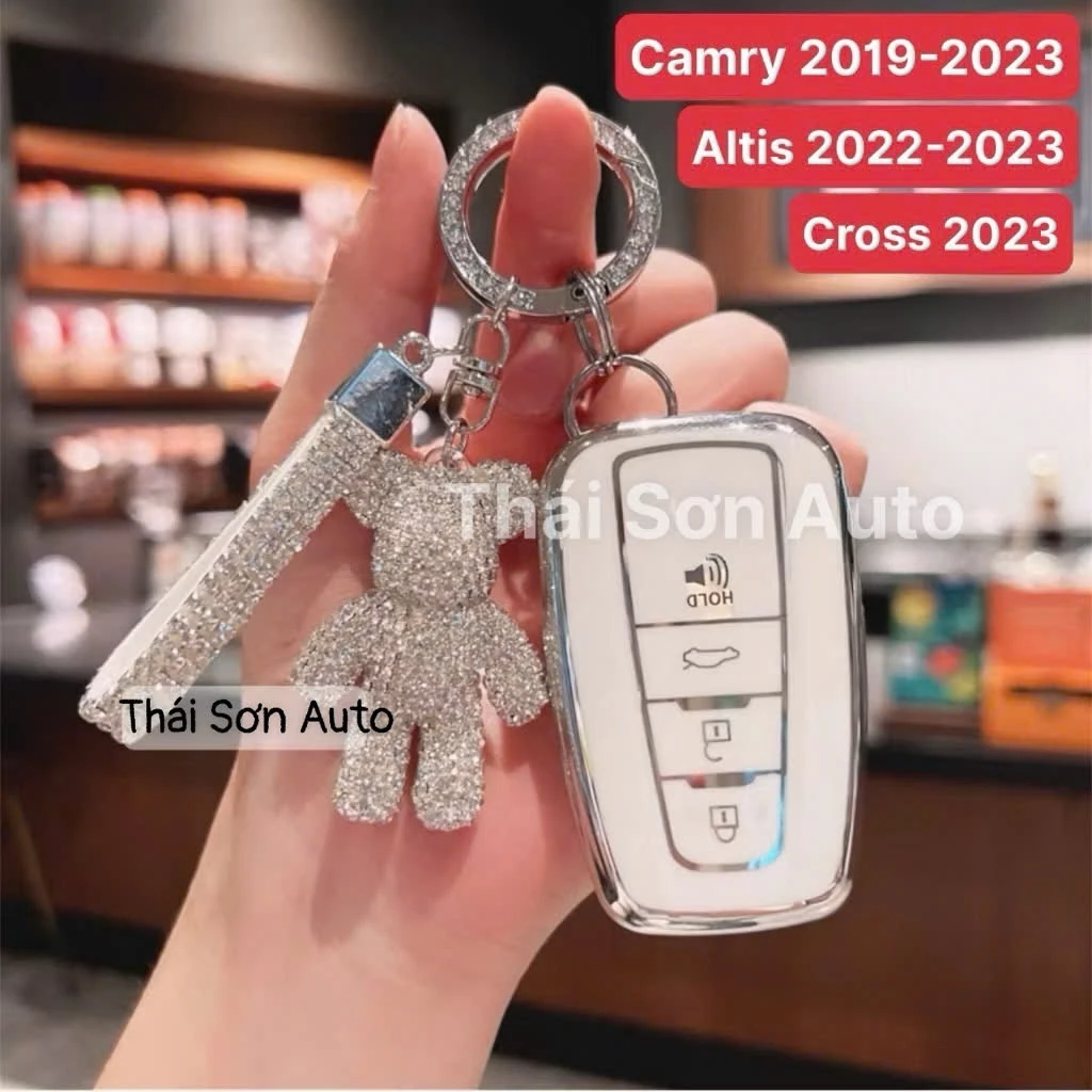 Ốp chìa khoá xe Toyota Camry 2021, Altis 2022-2023, Cross 2023-2024 <chìa 4 nút>, nhựa TPU cao cấp