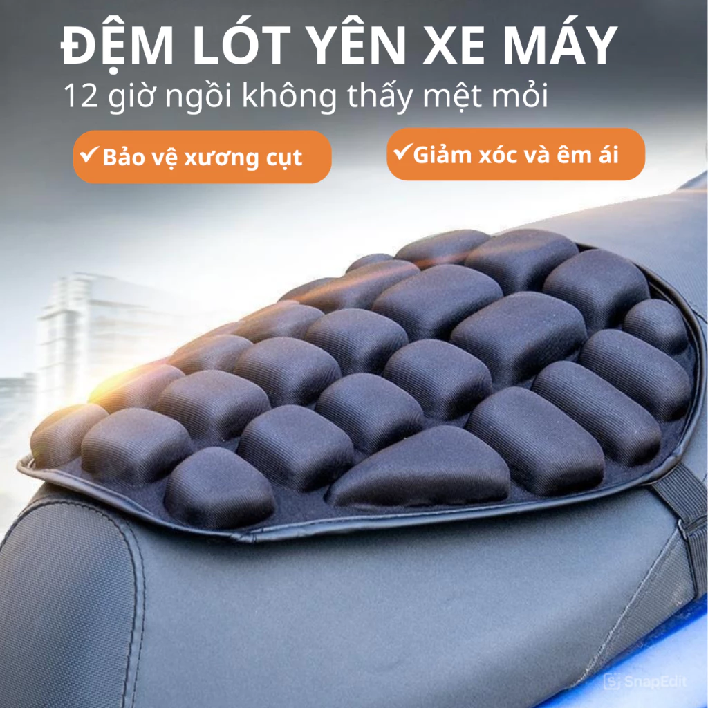 Đệm Lót Yên Xe Máy Đàn Hồi Thoáng Khí, Đệm Lót Yên Xe Chống Ê Mông Ngồi Cả Ngày Không Mỏi Phù Hợp Cho Shipper, Phượt Thủ