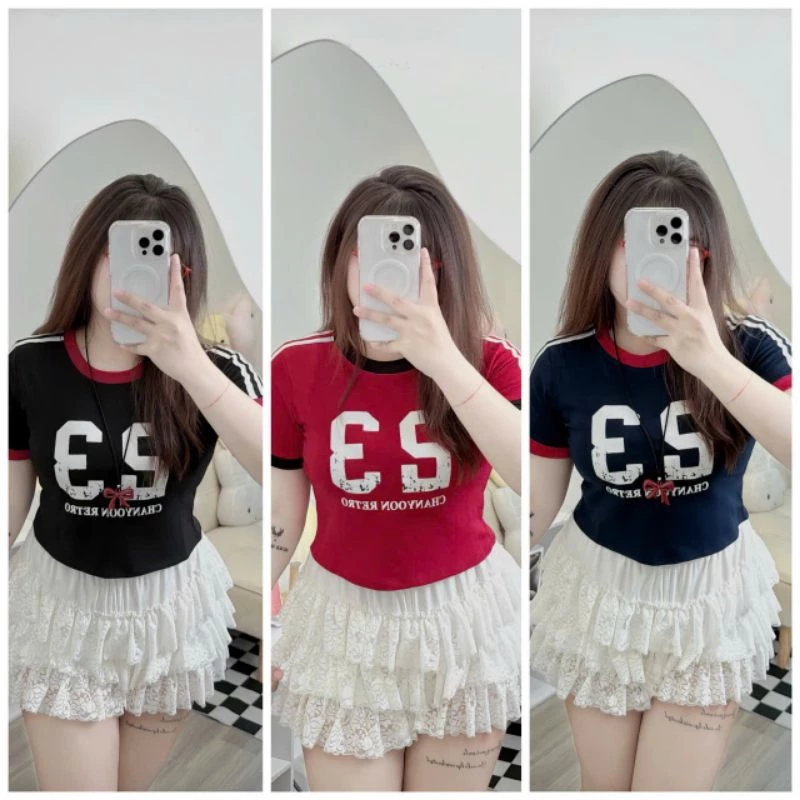 [bigsize60-90kg] áo thun croptop in hình số 23