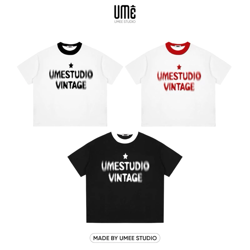 UMEESAIGON Áo Thun Boxy " VINTAGE" Cotton Unisex Nam Nữ