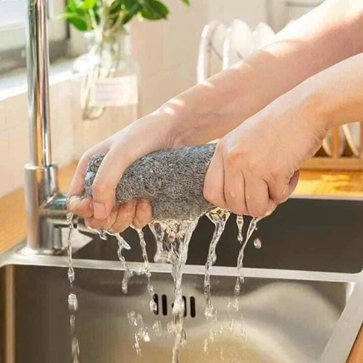 Set 10 Khăn Lau Bếp,Lau Bàn Đa Năng Vuông 25x25 chất liệu sợi than tre mềm mịn, thấm hút tốt