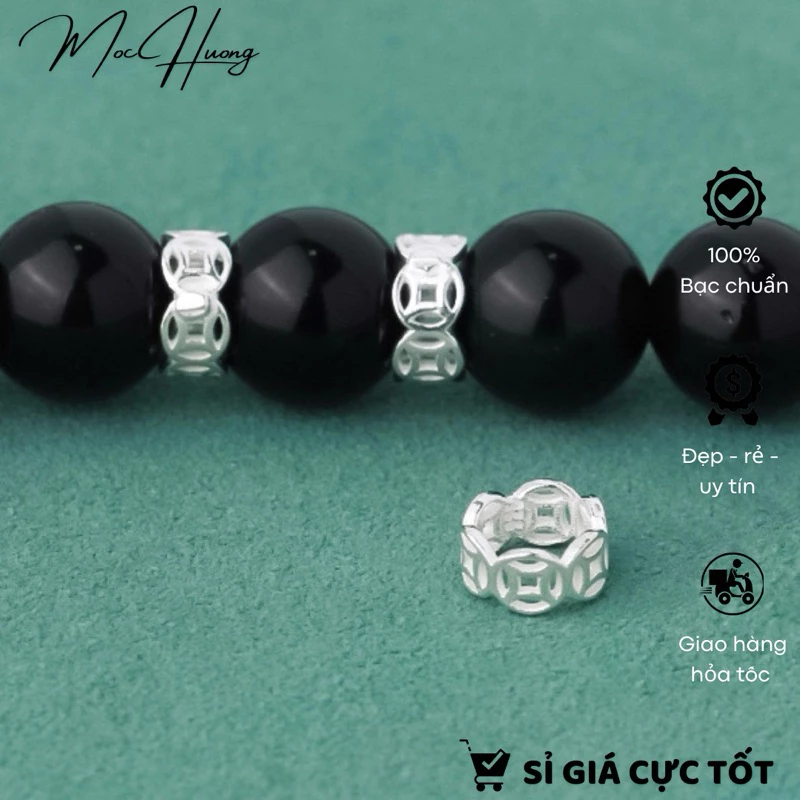 [S925] Charm chặn bạc kim tiền nhỏ - TH208 MOCHUONGJEWELRY