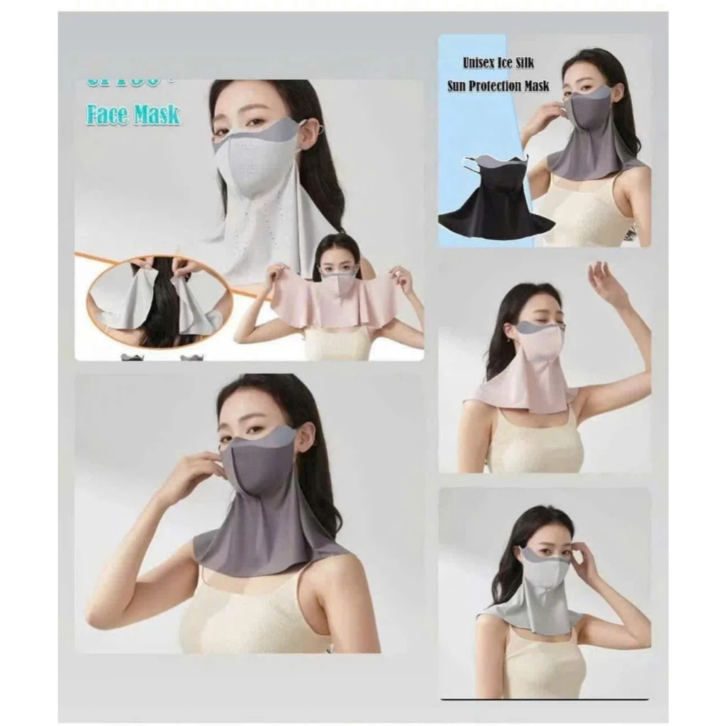 [MẪU MỚI]Khẩu Trang Chống Nắng 3D Mặt Nạ Lụa,Tấm Che Mặt Chống Nắng Tia UV Che Kín Cổ Vai Gáy Có Lỗ Thông Hơi Thoáng Khí