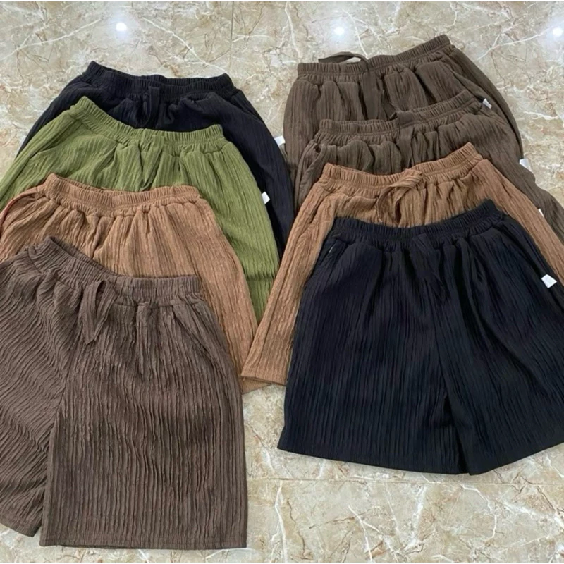 Combo 3 quần  đùi tăm xốp nữ có túi  co giãn thoải mái 40-60 kg