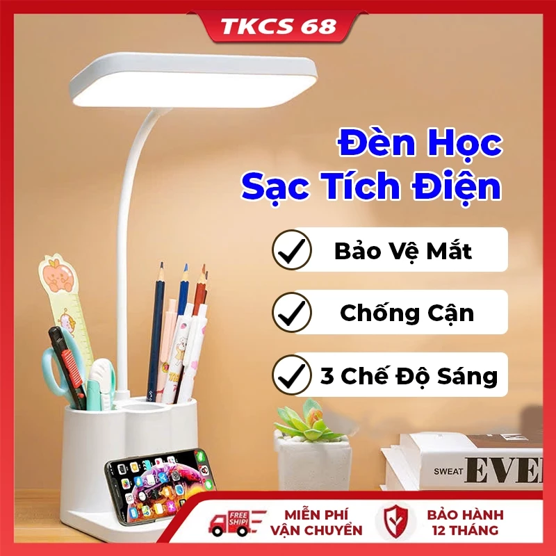 Đèn Học  Chống Cận M5 Để Bàn Sạc Tích Điện, Bảo Vệ Mắt, 3 Chế Độ Sáng Thông Minh Bảo Hành 12 Tháng