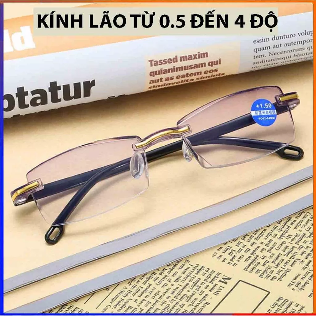 Kính lão viễn thị cho người già lớn tuổi dùng để đọc sách báo xem điện thoại từ 05 đến 4 độ FERADO