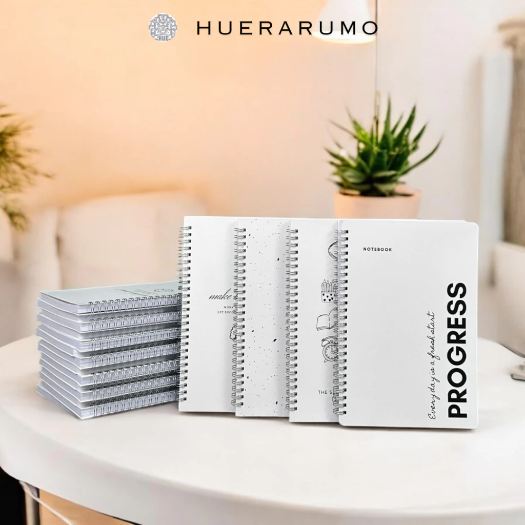 Sổ lò xo B5 HUERARUMO 120 trang, giấy DL 100gsm, Ruột Kẻ Ngang, Chuyên Vẽ Viết .