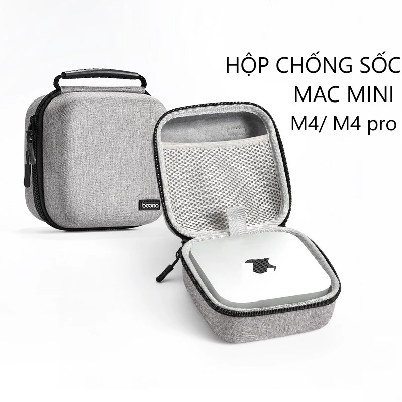 Túi hộp phom cứng chống sốc đựng Mac mini M4 và cáp sạc, pin dự phòng, ổ cứng Baona Boona - F040
