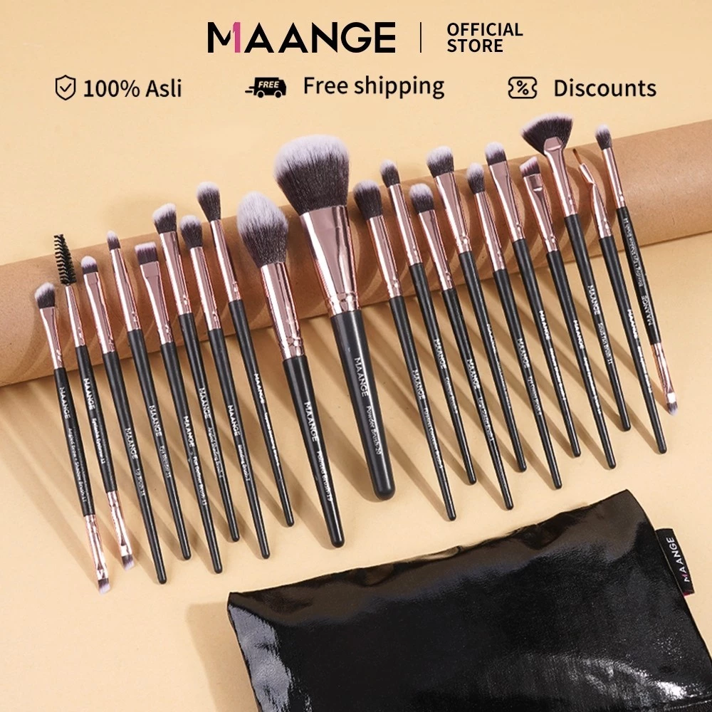 MAANGE Bộ Cọ 20 Cây Makeup Cá Nhân Có Bao Da Sang Trọng Có thể mang đi 5748