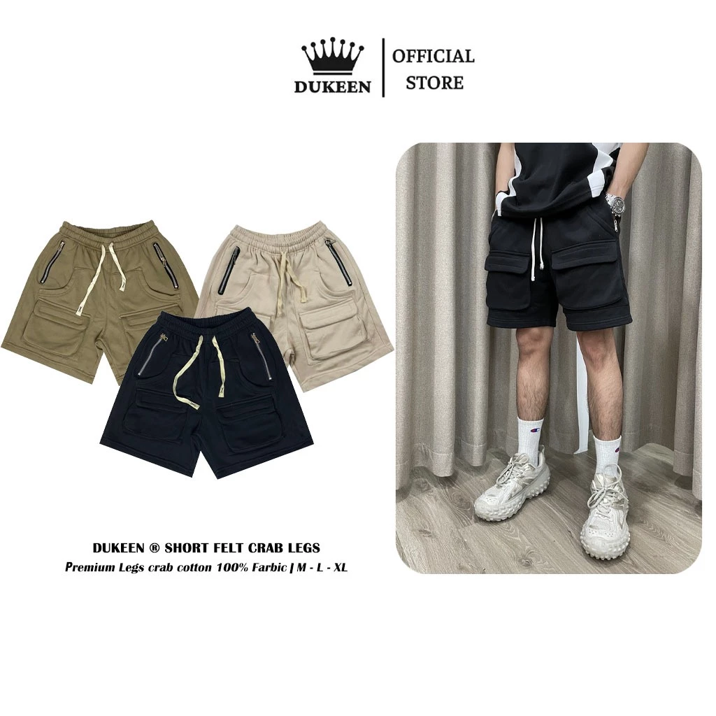 Quần Short Túi Hộp 2BOXES Local Brand Dukeen nỉ cotton unisex form rộng nam nữ oversize QS004
