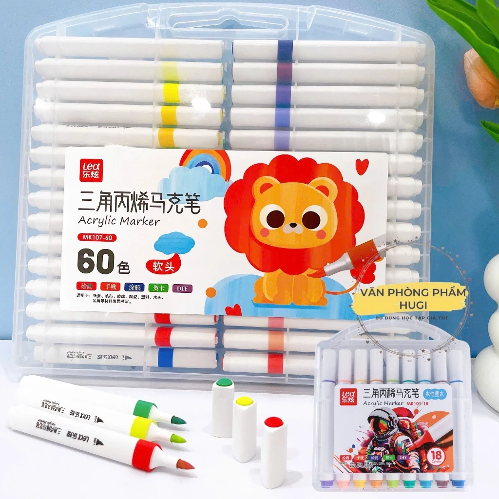 Bút Lông Màu Acrylic Marker LEX MK Cao Cấp (Loại tốt) vẽ lên mọi chất liệu mực tươi đều và đậm