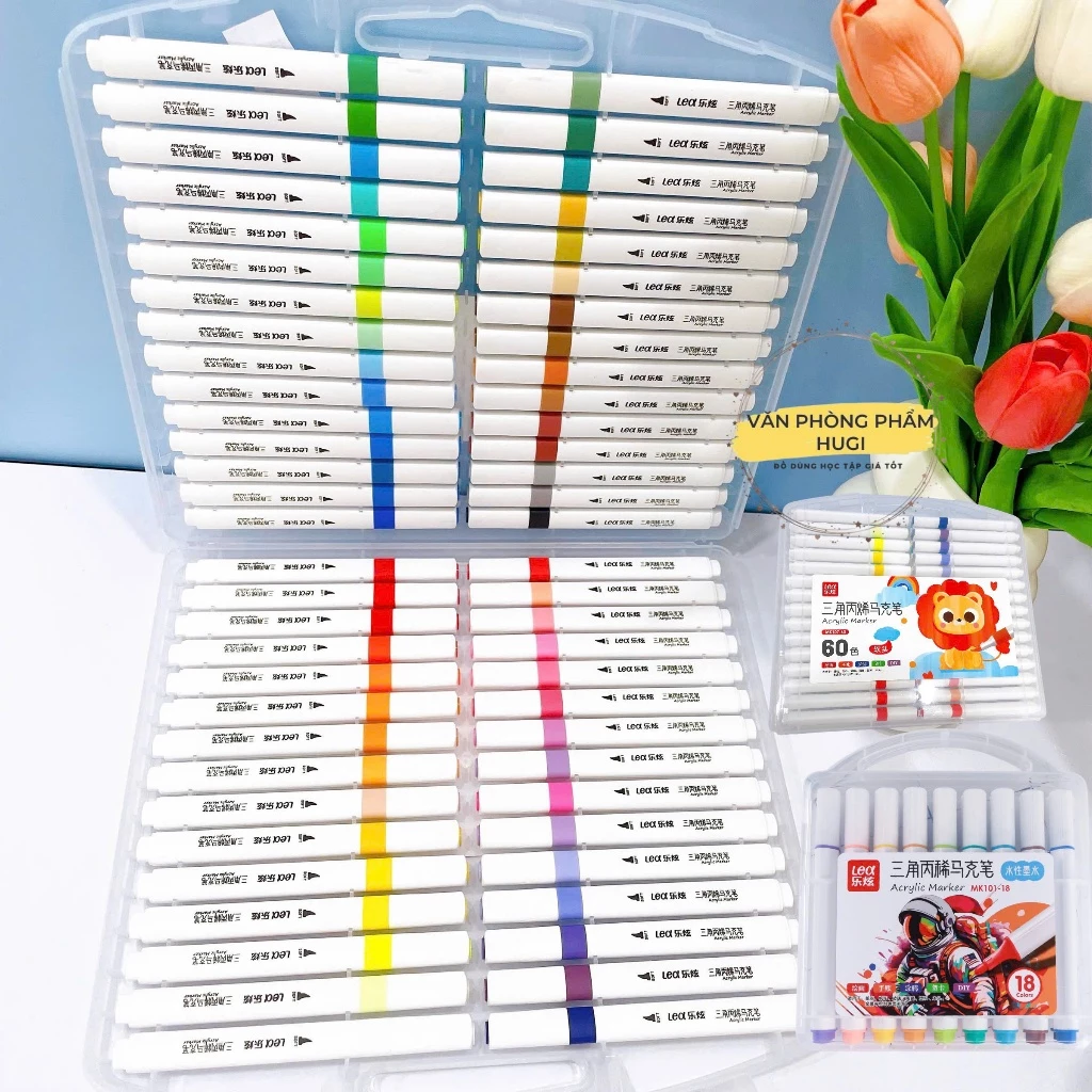 Bút lông màu Acrylic Marker LEX MK Cao Cấp mực nhiều (Loại tốt) vẽ lên mọi chất liệu mực tươi đều và đậm