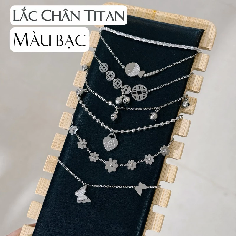 Lắc chân titan màu Bạc - dành cho nữ - các mẫu đẹp (có 2 màu)