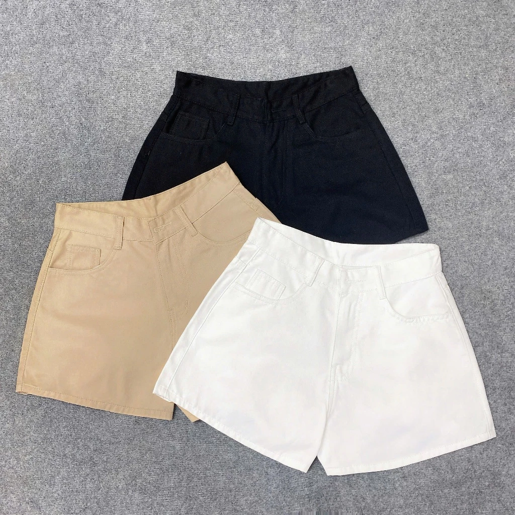 Quần Short Đùi Bigsize Nữ Cá Tính Kaki Phong Cách Đơn Giản Cạp Cao Tôn Dáng Màu Basic Dễ Phối Q531
