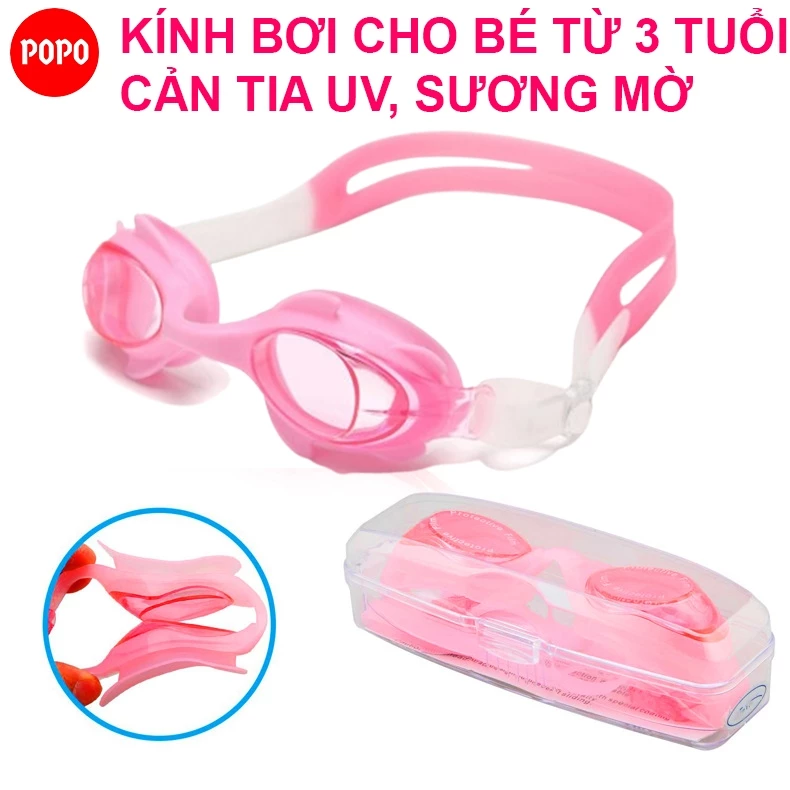 Kính bơi trẻ em với mắt kính cản tia UV POPO cho bé từ 3 tuổi bơi lội an toàn