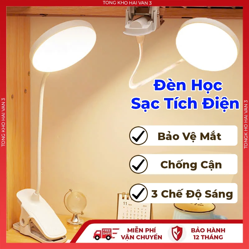 Đèn Học Để Bàn Chống Cận M1 Sạc Tích Điện, Bảo Vệ Mắt, 3 Chế Độ Sáng Thông Minh...