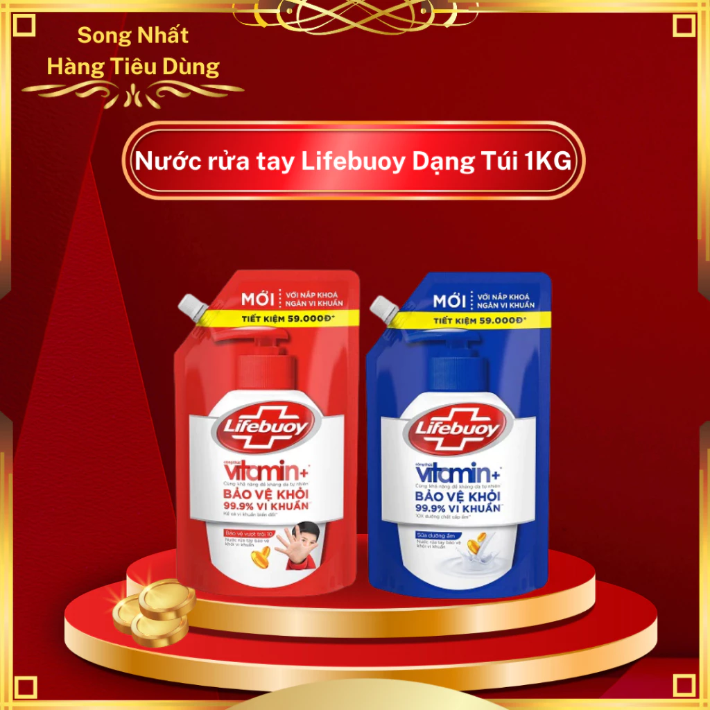 (CÓ HÓA ĐƠN) Nước rửa tay sạch khuẩn Lifebuoy Dạng Túi 1KG