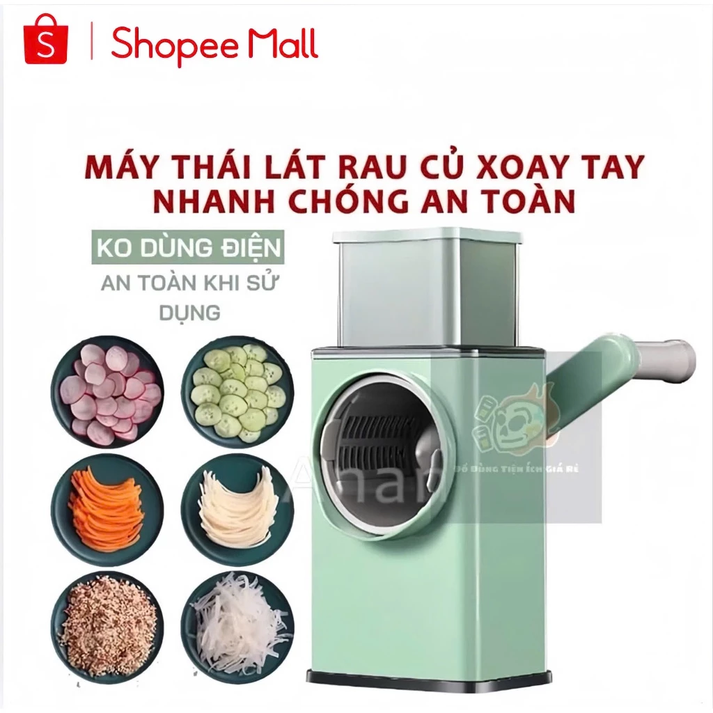 [ HỎA TỐC HCM ] Máy Thái Lát PTLUXURY Thái Rau Củ Đa Năng Kèm 6 Lưỡi Dao