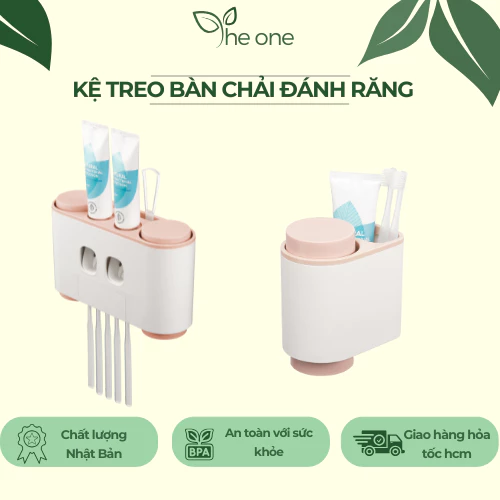 Bộ 4 kệ treo cốc đánh răng Inochi Thiết kế tiện dụng, khô ráo, nhựa bền màu Kệ để bàn chải đánh răng