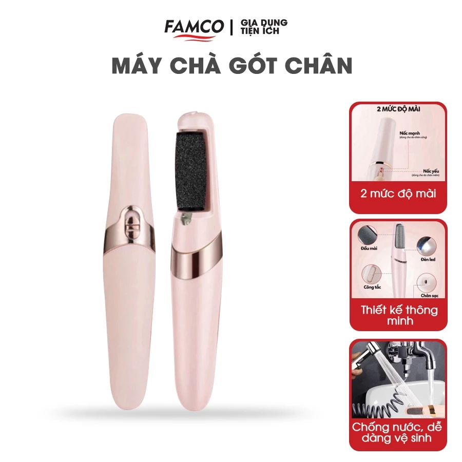 Máy chà gót chân loại bỏ da chết và vết chai, dụng cụ mài gót chân tại nhà 2 đầu mài, pin tích điện ( Bảo Hành 6 Tháng )