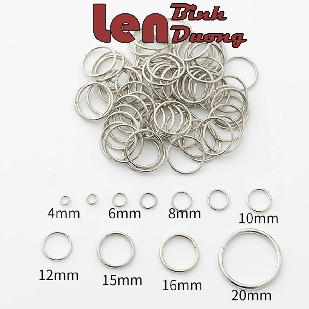Set 50 Khoen tròn Làm Móc Khóa, Khoen Tròn làm Đồ handmade