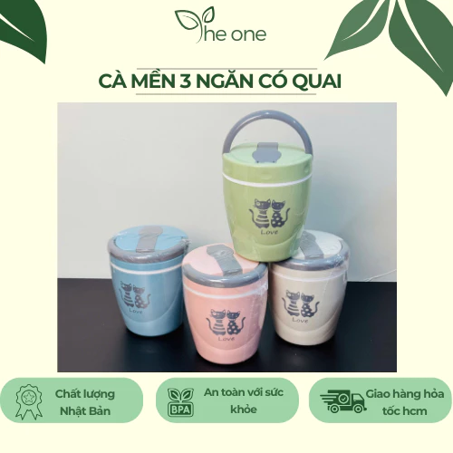 Cà mên đựng cơm 3 ngăn Tân Lập Thành. Giữ nhiệt tốt, chất nhựa an toàn chịu nhiệt, kèm muỗng.