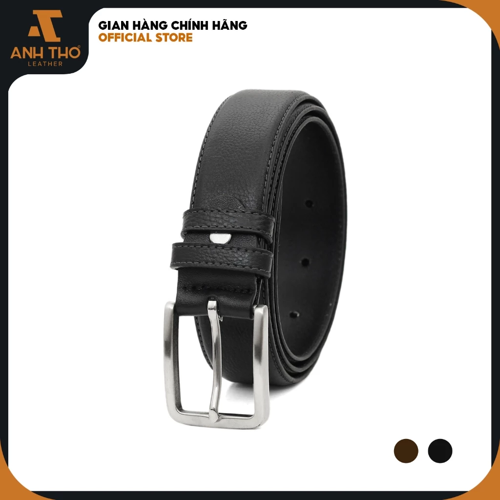 Thắt lưng da bò khoá thép MIKT35-01 | Anh Tho Leather