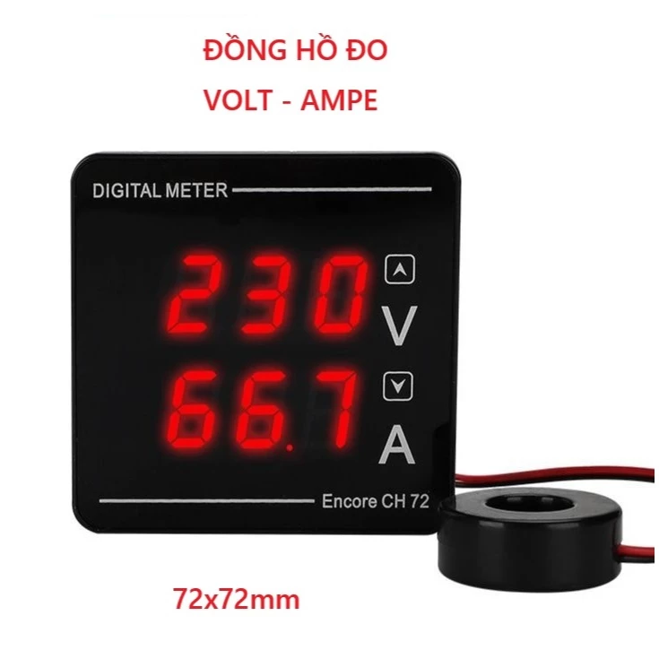Đồng hồ đo Vôn - Ampe CH72 ,Đồng hồ hiển thị điện áp, dòng điện LED