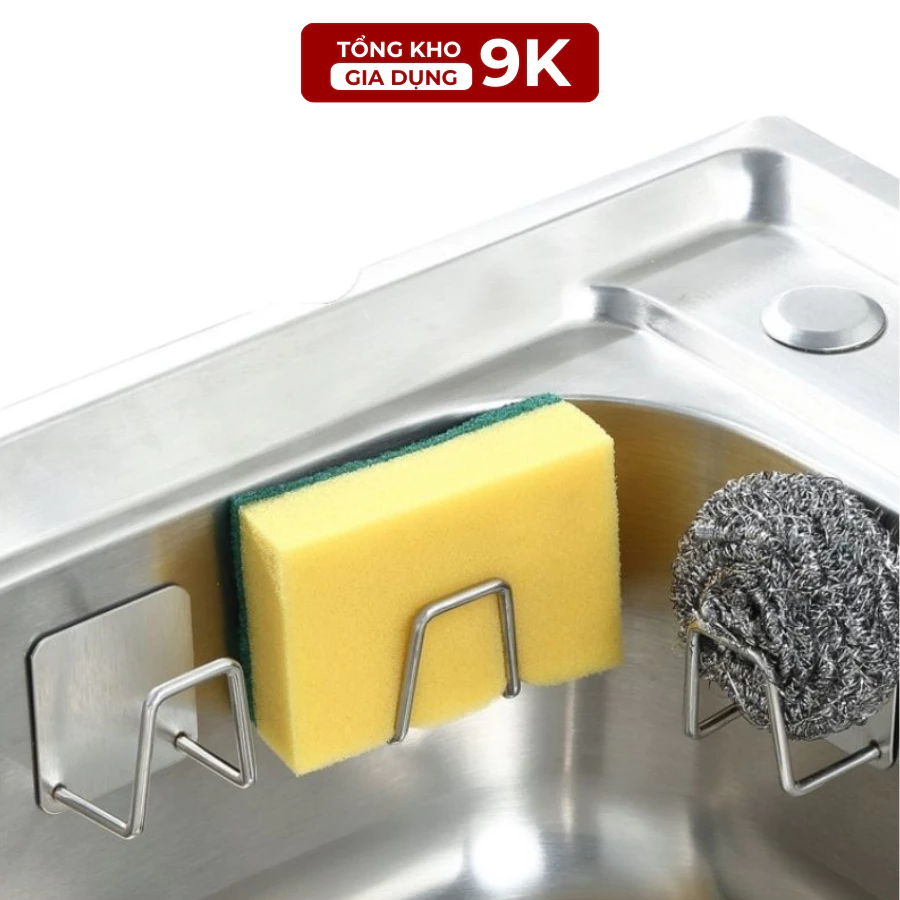 Combo 5 Móc Dán Tường Siêu Dính, Móc Inox Đa Năng, Giá Treo Vung Nồi Dán Tường,Treo Miếng Cọ Rửa Bát,Tiện Dụng Nhà Bếp