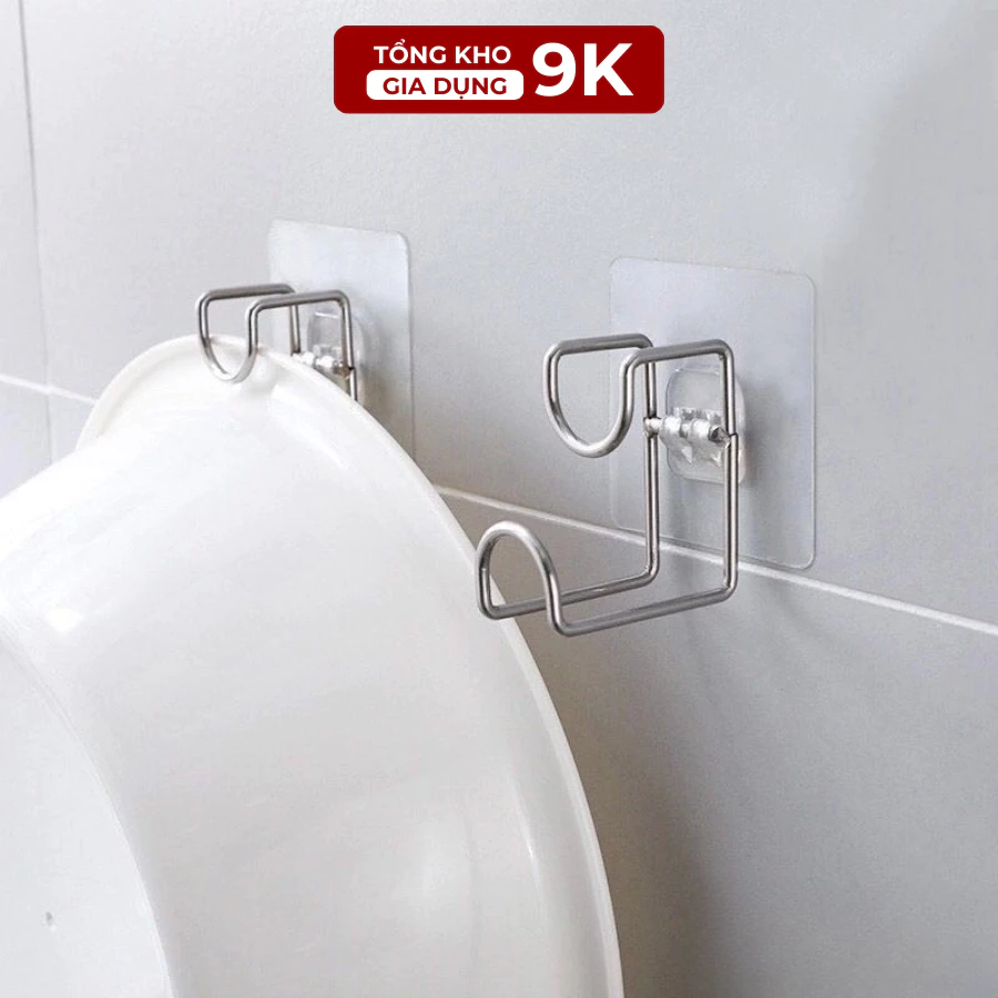 Combo 5 Móc Inox Dán Tường Nhà Tắm, Treo Chậu, Thau, Móc Treo Đồ Đa Năng, Móc Inox Chữ L Gắn Tường Không Khoan Đục. TK9K