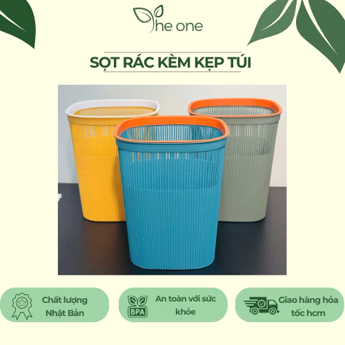 Sọt rác nhựa Vinh Nam cao cấp15L Thiết kế mới, màu sắc hiện đại, thích hợp decor, trang trí nhà cửa