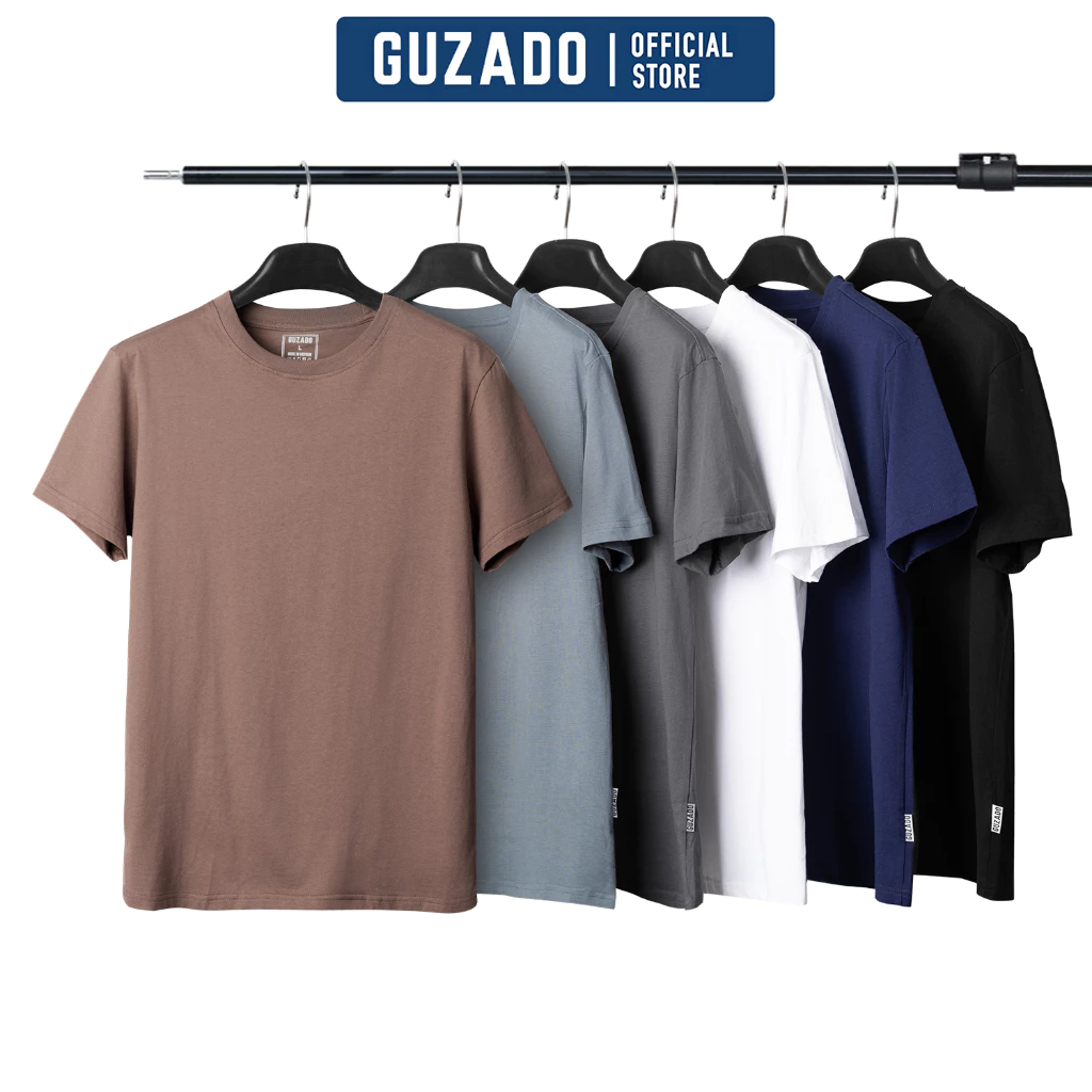 Áo Thun Nam T-Shirt GUZADO FORM RỘNG,Mẫu BASIC Chuẩn Form Cotton Dày Dặn, Mềm Mịn GTS05-GCTS25S005