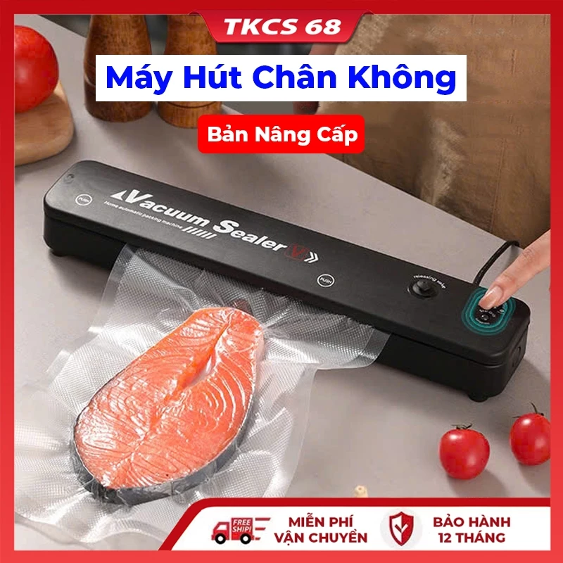 Máy Hút Chân Không Thực Phẩm, Máy Hàn Miệng Túi, Tặng Kèm 10 Túi Hút, Bảo Hành 12 Tháng Dụng Cụ Nhà Bếp