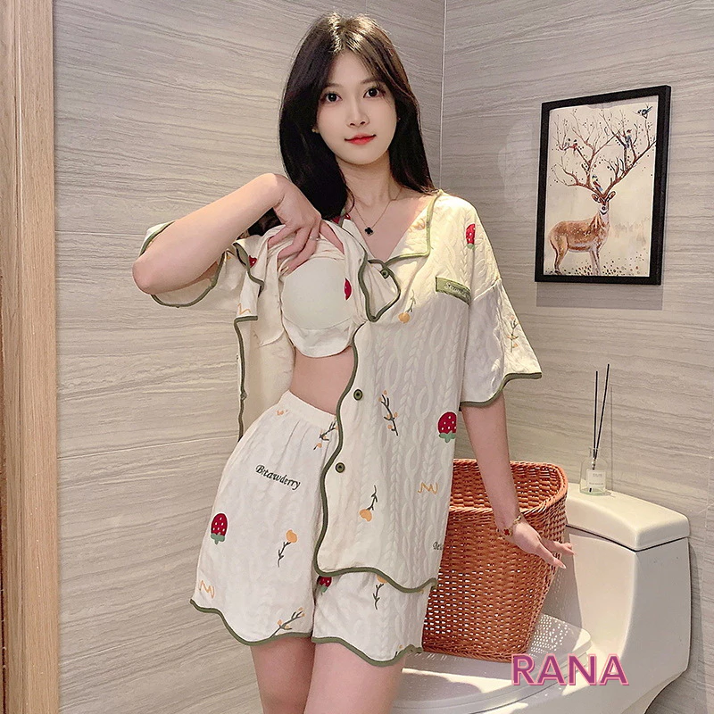 Bộ quần áo cho nữ mặc nhà có sẵn đệm ngực kiểu dáng nhật bản dễ thương cho cô nàng điệu đà RaNa