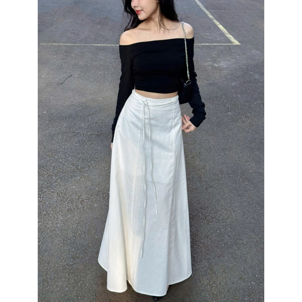 Chân Váy Dài Linen Nhiều Mảnh Kèm Dây [Một Mẩu House]