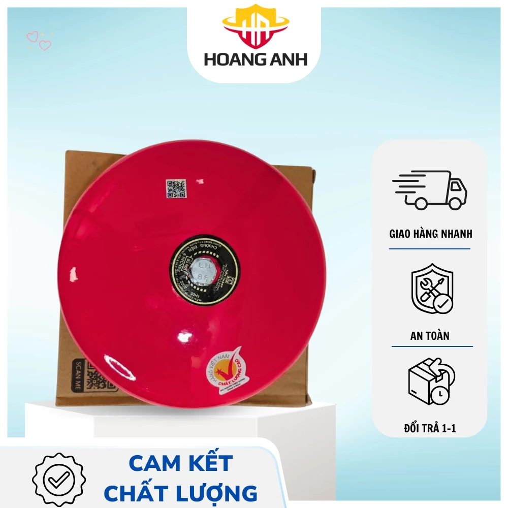 Chuông báo động sự cố 220v 6inch dùng trong hệ thống phòng báo cháy, âm lượng lớn dễ nhận biết, kiểm định đạt chuẩn PCCC