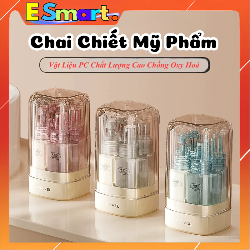 Bộ 5 Chai Chiết Mỹ Phẩm Bỏ Túi Tiện Lợi - Bộ Chai Chiết Chất Liệu Nhựa Chiết Sữa Rửa Mặt, Kem Dưỡng Da, Xịt Khoáng 35ml