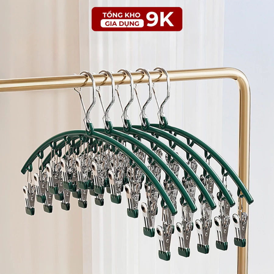 Móc Kẹp Treo Quần Áo Chống Trượt Chống Gió, Móc Phơi Đồ Lót Tất Vớ Có Khóa Chống Rơi Bằng Thép Chắc Chắn