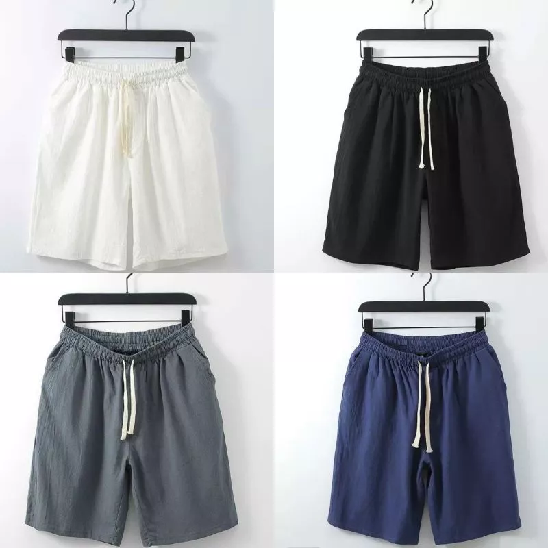 Quần short Đũi nam cạp chun mùa hè chất đũi thoáng mát