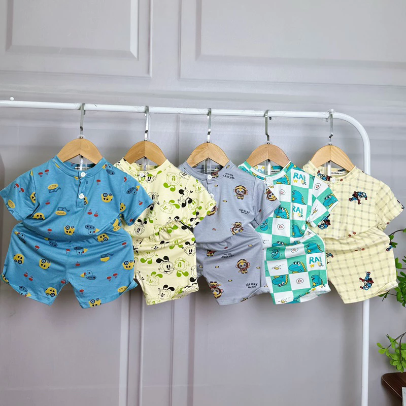 [BONKIDS-02] Bộ Cộc Tay Thun Lạnh Thun Lạnh (Hình ảnh Shop Tự Chụp), Chất Liệu Thun Lạnh Mềm Mát