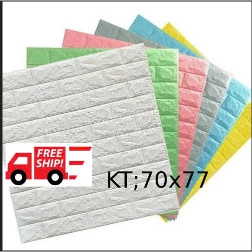 COMBO 5 Xốp Dán Tường 3D Khổ 70x77CM, 70x38CM, 35x38CM Chống Ẩm Giá Rẻ