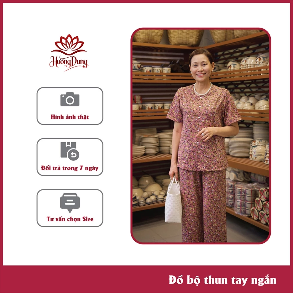 Đồ Bộ Nữ Trung Niên, Bộ Trung Niên Cho Mẹ, Bà Hoạt Tiết Hoa Nhí Mát Mẻ Thoải Mái Mới Nhất 2025