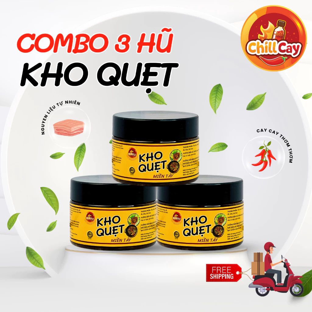 Combo 3 hũ Kho Quẹt Miền Tây CHILLCAY chấm rau luộc full topping chuẩn vị miền tây đậm đà, thơm thơm cay cay.