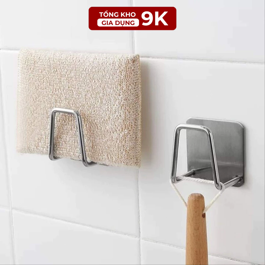 Combo 5 Móc Inox Treo Đồ Đa Năng, Siêu Dính, Móc Dán Tường Treo Vung Nồi, Treo Miếng Cọ Rửa Bát, Nồi, Xoong Chảo. TK9K