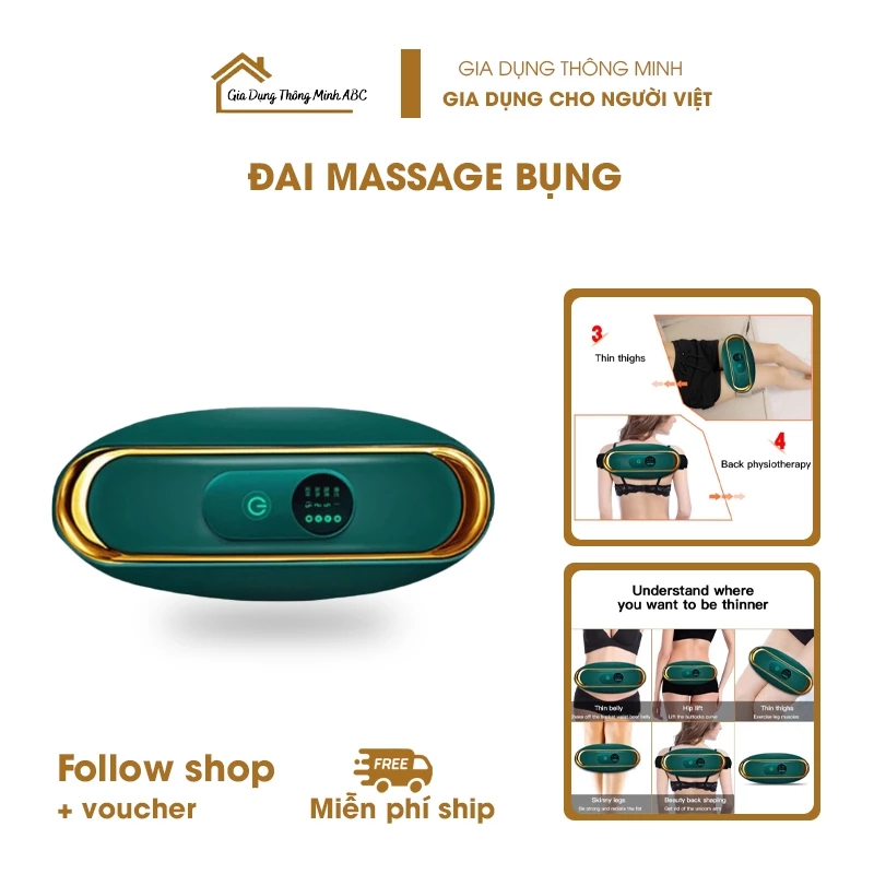 Đai massage bụng, Máy massage rung nóng giảm mỡ bụng và toàn thân hiệu quả - Bảo hành 12 tháng - DMX8